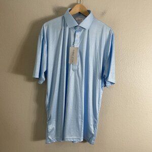 NEW Collars & Co Mens XL Wrinkle Resistant Geometric Polo Shirt Dress Collar Top